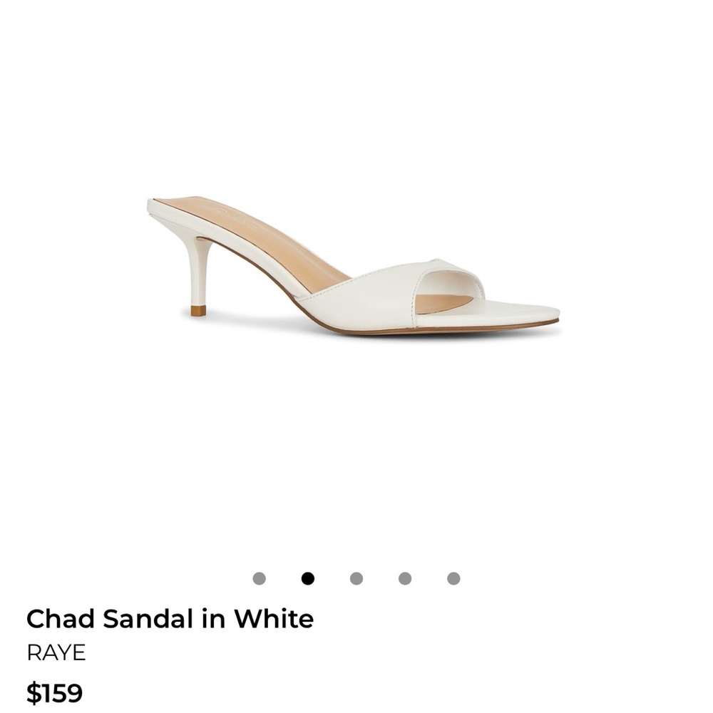RAYE White Open-Toe Mid-Heel Slide Sandal
